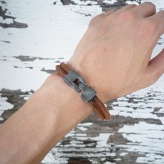 画像5: OLD STUD オールドスタッズ VINTAGE LEATHER BANGLE06 ライトブラウン ユニセックス (5)