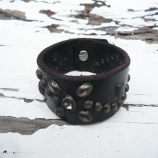 画像1: OLD STUD オールドスタッズ VINTAGE LEATHER BANGLE03 ブラック  ユニセックス (1)