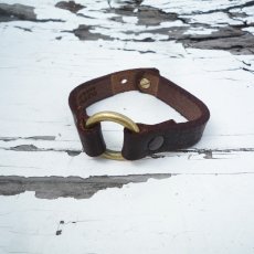 画像1: OLD STUD オールドスタッズ VINTAGE LEATHER BANGLE07 ダークブラウン ユニセックス (1)