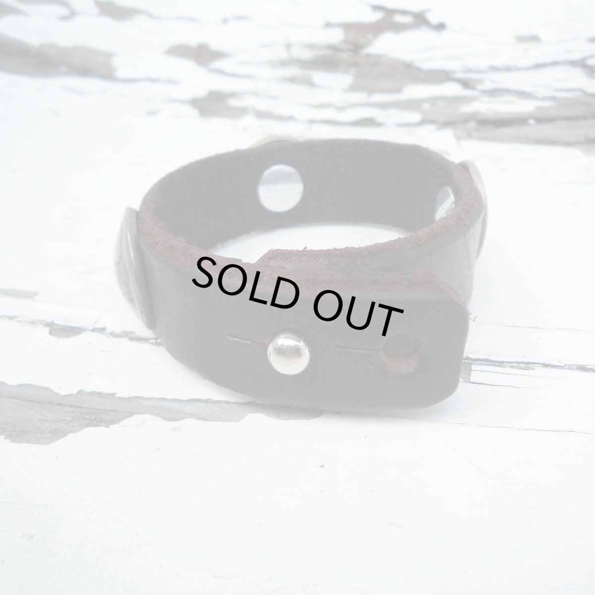 画像2: OLD STUD オールドスタッズ VINTAGE LEATHER BANGLE05 ダークブラウン ユニセックス (2)