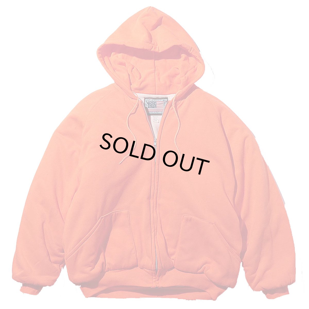 画像3: SNAP'N  WEAR スナップンウェア  オーバーサイズ裏サーマル ZIP PARKA　2色  ORANGE　BLACK　メンズ (3)