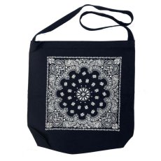 画像3: BACK HEAD バンダナプリント SHOULDER  BAG COTTON  NATURAL NAVY ショルダートートバッグ 2色 ユニセックス (3)