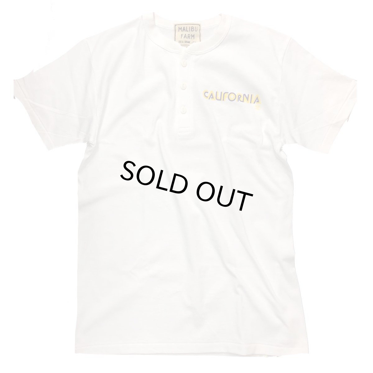 画像1: 【MALIBU FARM】CALIFORNIA PRINT 3B HENLY TEE マリブファーム プリント ヘンリーT  カリフォルニア メンズ/レディース (1)