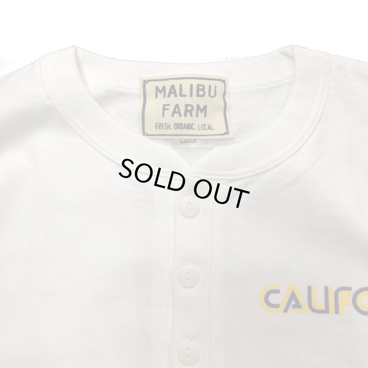 画像2: 【MALIBU FARM】CALIFORNIA PRINT 3B HENLY TEE マリブファーム プリント ヘンリーT  カリフォルニア メンズ/レディース (2)