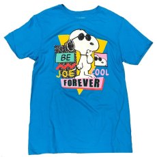画像1: PEANUTS ピーナッツ スヌーピー TEE  JOE COOL ターコイズBLUE メンズ/レディース (1)