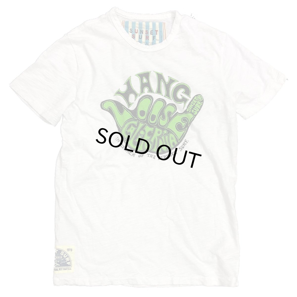 画像1: JOHNSON MOTOR【SUNSET SURF】サンセットサーフ HANG LOOSE  Tシャツ  SEASHELL WHITE メンズ/レディース (1)