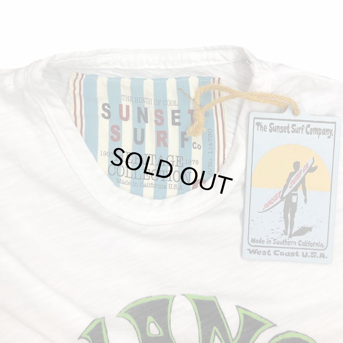 画像2: JOHNSON MOTOR【SUNSET SURF】サンセットサーフ HANG LOOSE  Tシャツ  SEASHELL WHITE メンズ/レディース (2)
