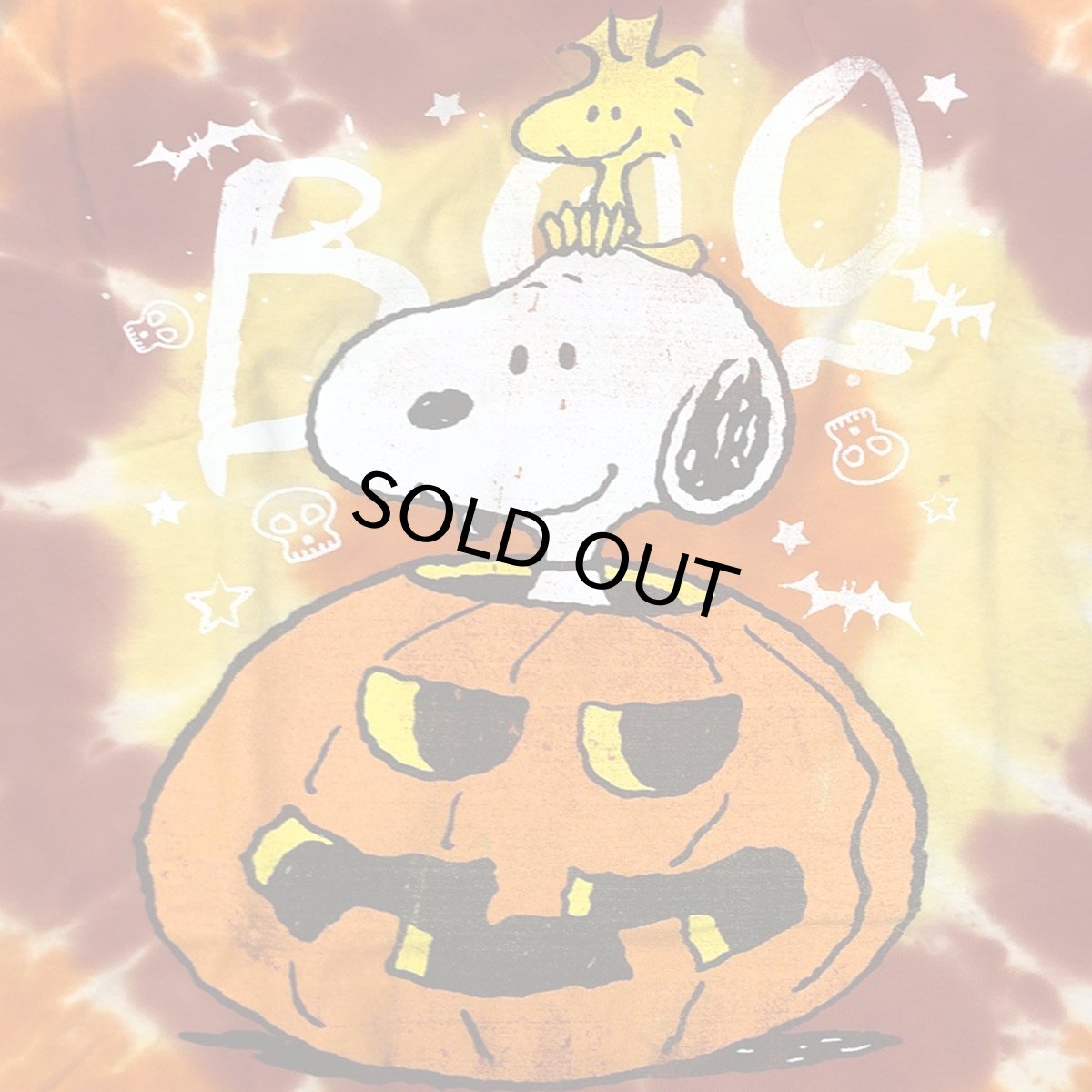画像2: PEANUTS SNOOPYBOO SPIRAL WASH L/S ピーナッツ スヌーピー ハロウィン タイダイTYEDYE ロングスリーブTEE オレンジ メンズ/レディース (2)