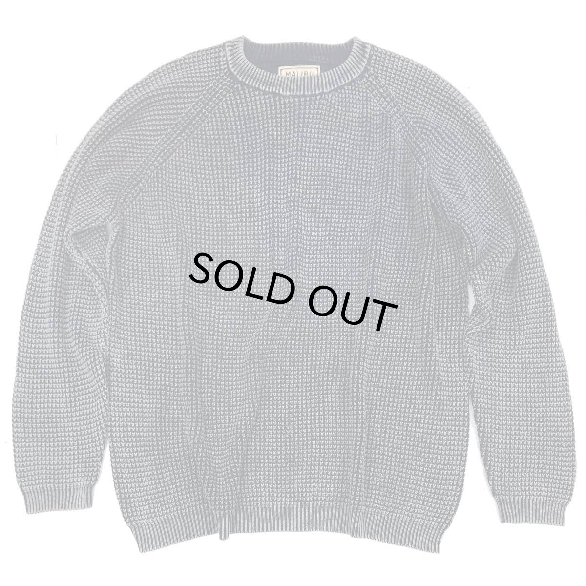 画像3: MALIBU FARM マリブファーム  パウダーブリーチ加工 ラグラン ワッフルニット 全3色 メンズ/レディース (3)