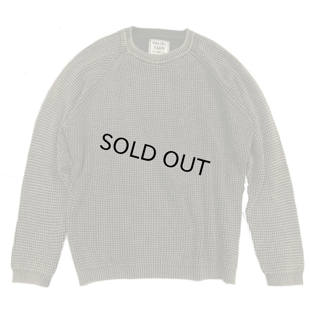 画像4: MALIBU FARM マリブファーム  パウダーブリーチ加工 ラグラン ワッフルニット 全3色 メンズ/レディース (4)