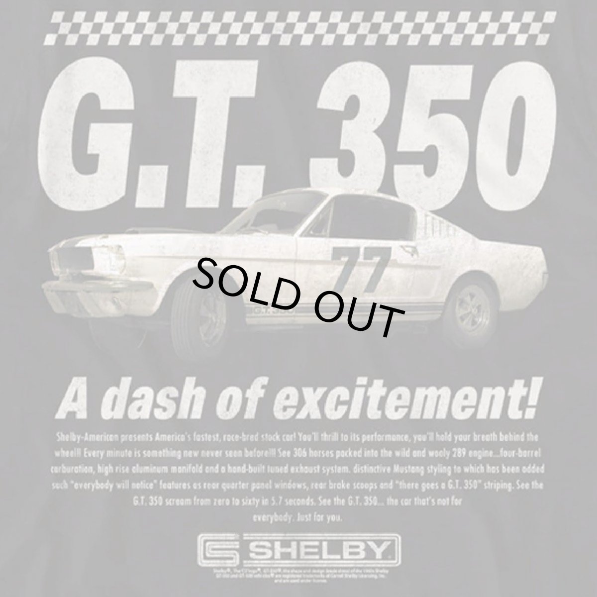 画像2: AMERICAN CLASSICS　SHELBY A DASH OF EXCITEMENT GT350 シェルビー BLACK  メンズ/レディース (2)