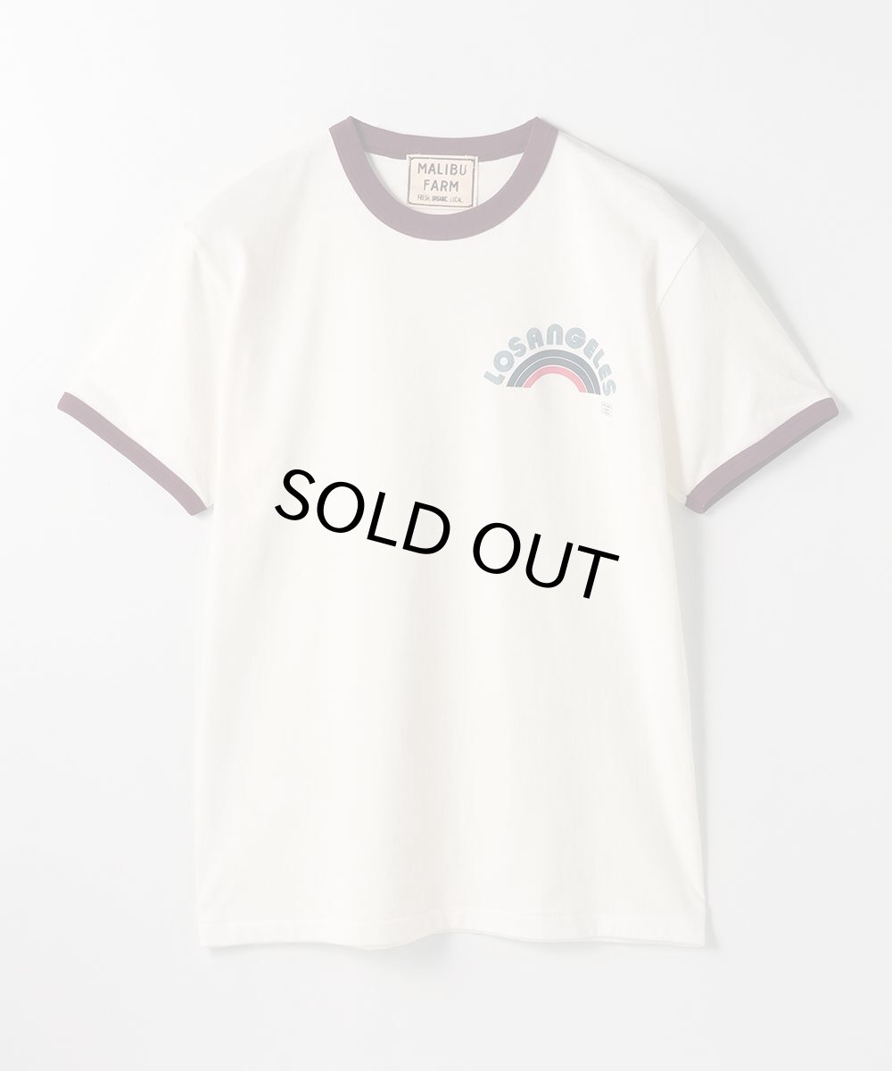画像1: 【MALIBU FARM】LOSANGELES PRINT リンガー TEE マリブファームプリント リンガーT  GREEN WINE DENIM 3色 ロスアンゼルス メンズ/レディース (1)