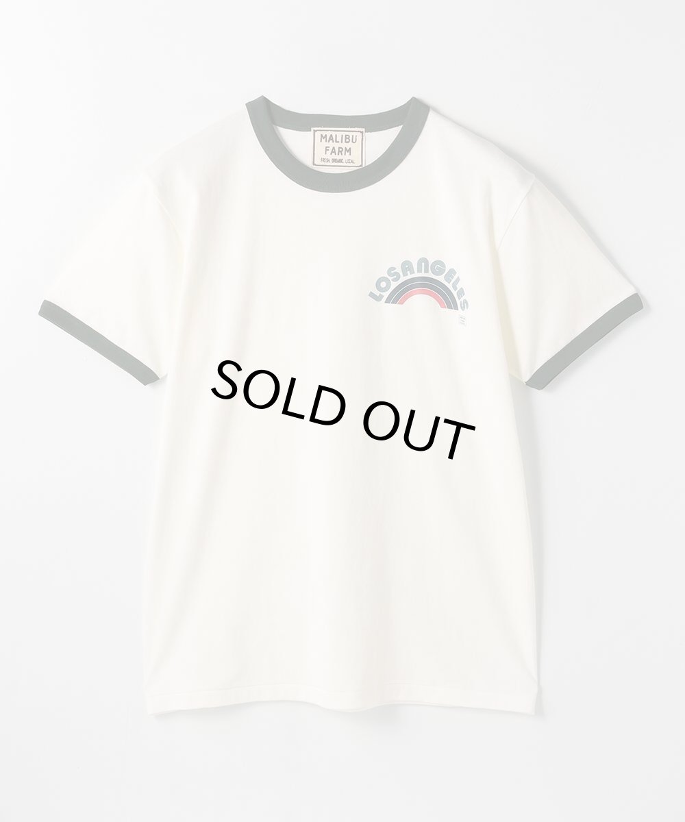 画像2: 【MALIBU FARM】LOSANGELES PRINT リンガー TEE マリブファームプリント リンガーT  GREEN WINE DENIM 3色 ロスアンゼルス メンズ/レディース (2)