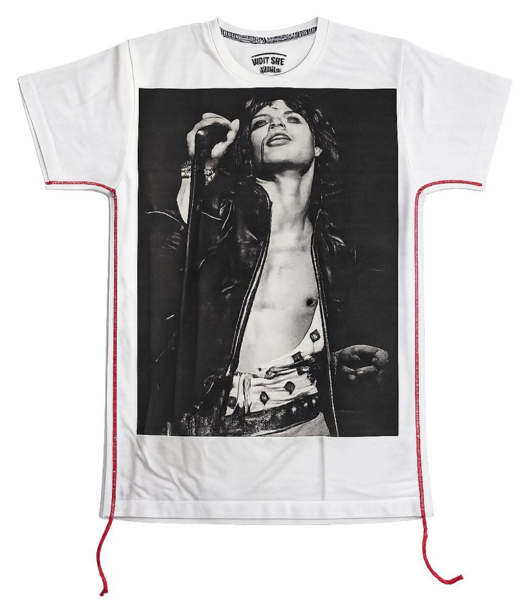 画像1: HOUSE of the GOODS Mick Jagger ミックジャガー PRINT TEE 　WHITE/GRAY　2色  メンズ/レディース (1)