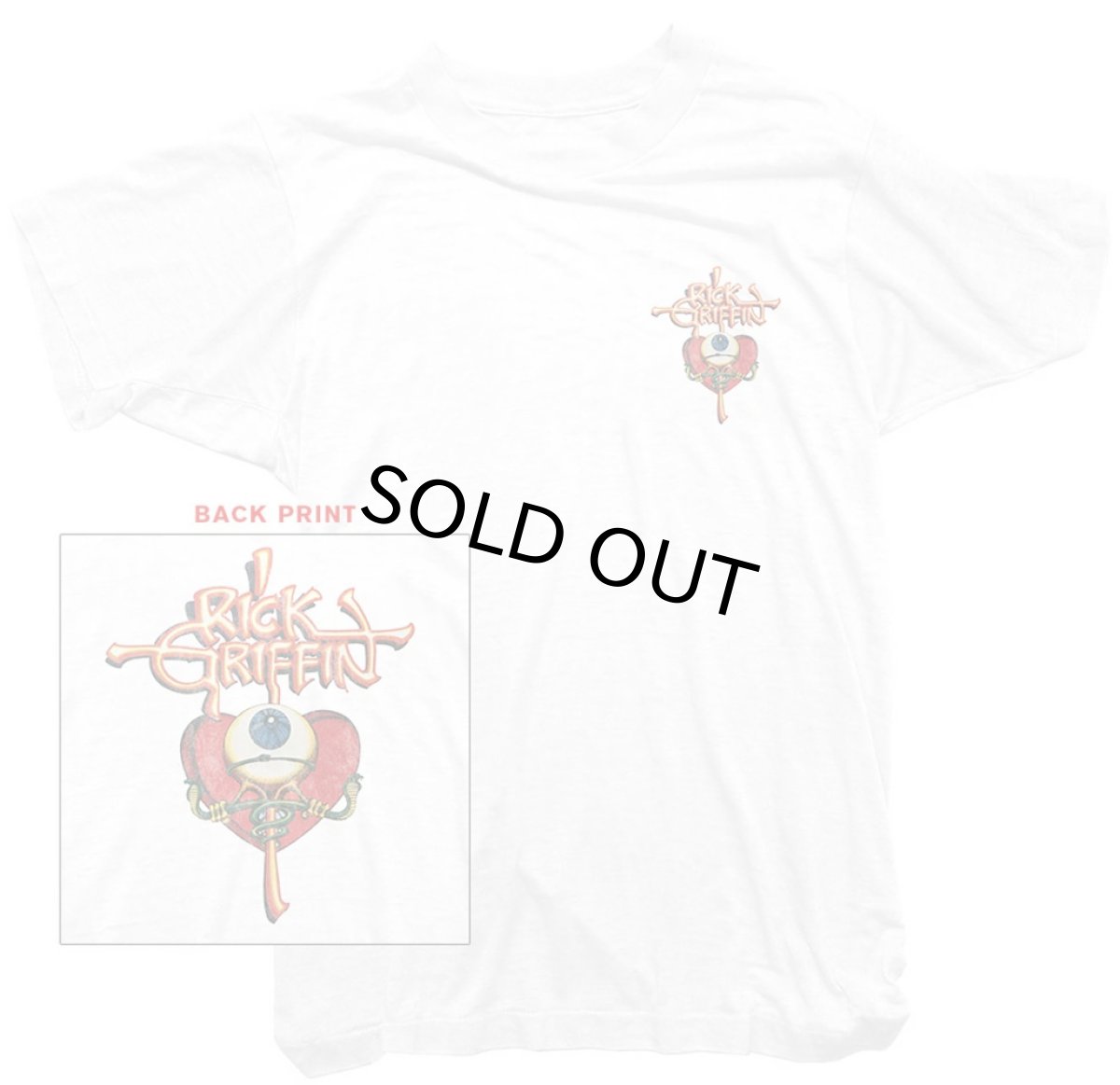 画像1: 【50%OFF】RICK GRIFFIN EYE&HEART柄　両面プリントTシャツ　WHITE　 メンズ/レディース (1)
