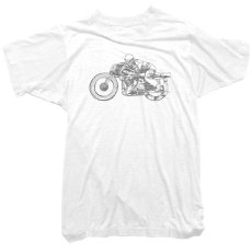画像1: WORNFREE BIKEプリントTシャツ　WHITE　 メンズ/レディース (1)