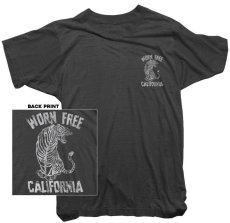 画像1: WORNFREE TIGER柄両面プリントTシャツ　BLACK　 メンズ/レディース (1)