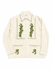 画像1: 	BACK HEAD バックヘッド リネンシリーズL/S刺繍メキシカンシャツ (1)