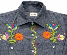 画像2: BACK HEAD 刺繍シャンブレーShirt メンズ (2)