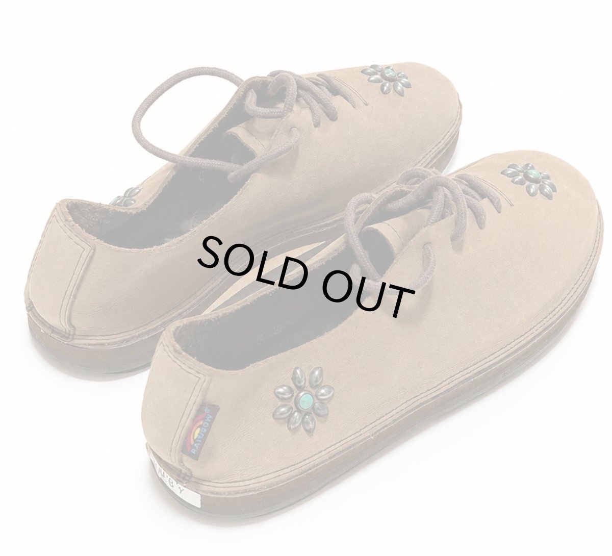 画像2: 【RAINBOWSANDALSｘOLDSTUD】別注レインボーサンダル × オールドスタッツ スタッツモックシューズ スウェード メンズ　レディース (2)