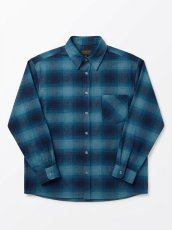 画像1: BACKHEAD バックヘッド　綿100％ ビエラ素材 オンブレチェック レギュラーカラーシャツ　全3色　メンズ/レディース (1)