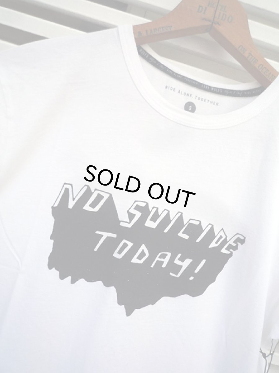 画像2: LONE WOLFS ローンウルフズ Tシャツ NO SUICIDE ホワイト メンズ (2)