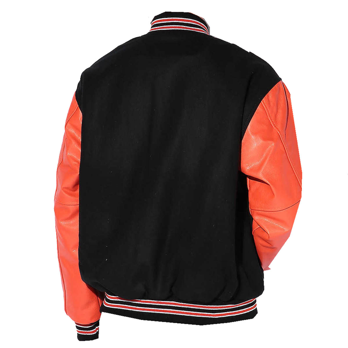 GAME SPORTS WEAR ゲームスポーツウエア レザースリーブスタジアムジャケット 別注カラー 1色 ORANGExBLACK