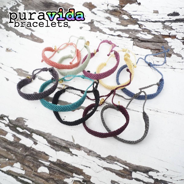 画像1: puravida bracelets プラヴィダブレスレット フラットブレイデッド ソリッドカラー 全10色 (1)