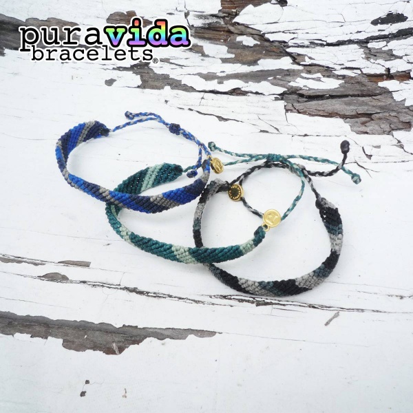 画像1: puravida bracelets プラヴィダブレスレット フラットブレイデッド バンドカラー 全3色 (1)